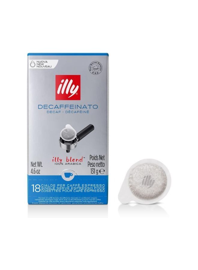 Illy Classico Pods Decaffeinated Medium Roast Classic with Notes Of Chocolate and Caramel 100% Arabica Coffee, All Natural, No Preservatives, 18 Count - Image 1